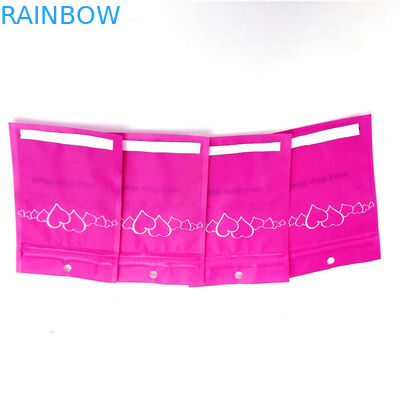 pink Printed Three Side Sealed Mylar Pouch Dengan Jendela Transparan Bening Untuk Kemasan Gelang / perhiasan