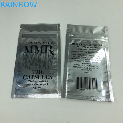 Aluminium Foil Mengkilap 1g Bau Bukti Zipper Dimakan Mylar Weed Cannabis Bag Kantong Ziplock Datar Untuk Bedak