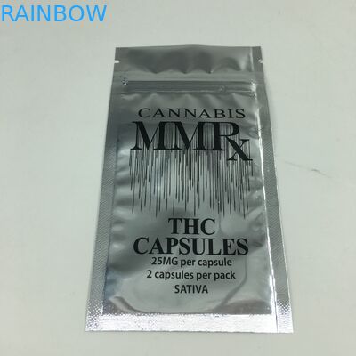 Aluminium Foil Mengkilap 1g Bau Bukti Zipper Dimakan Mylar Weed Cannabis Bag Kantong Ziplock Datar Untuk Bedak