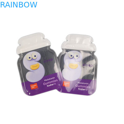 Grosir Bentuk Tidak Teratur Plastik Ziplock Logo Kustom Cb Edible Gummy Bags Pouches Packaging