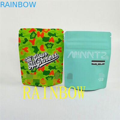 3.5g Soft Touch Black Matte Child Proof Zipper Packaging Bag / Weed Stand Up Pouch Packaging Bag