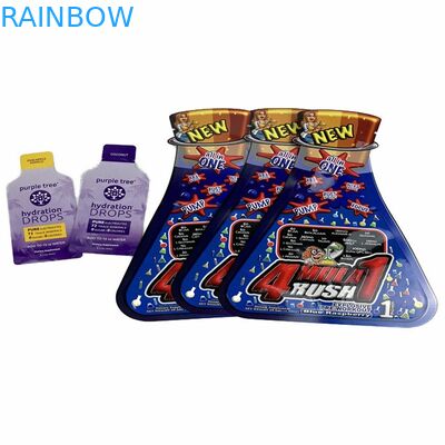 Digital Printing Bentuk Kustom Tas Datar Plastik Kecil CBD Gummy Candy Snack Pouch Selai Kacang Sachet