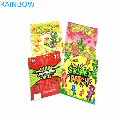 CMYK SGS Gravure Smell Proof Ziplock Pouch Stand Up Tahan Anak 110mic