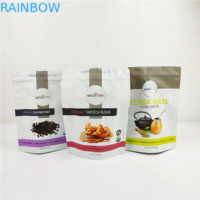 Gravure 120mic Laminated Stand Up Hologram Bags VMPET MOPP Plastic Packaging Bag