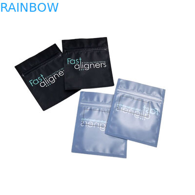 Tas Ritsleting Reusable Depan Transparan MOPP CMYK Aligners Mylar Packaging Bags