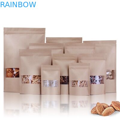 100mic Kraft Paper Standup Bag Kopi CMYK Food Paper Ziplock Bag