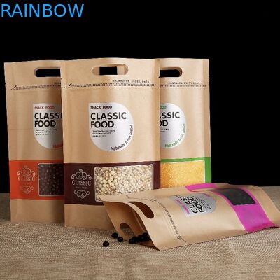 100mic Kraft Paper Standup Bag Kopi CMYK Food Paper Ziplock Bag
