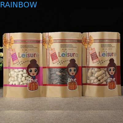 100mic Kraft Paper Standup Bag Kopi CMYK Food Paper Ziplock Bag