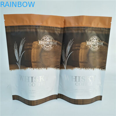 200g Matt Finish Black Ziplock Pouches Kemasan Fleksibel Stand Up Coffee Bag Kantong Plastik