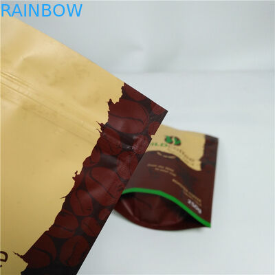 Matte Finish Gravure Printing Aluminium Foil Kantong Plastik Kemasan 250g Kopi Ziplock Bag Dengan Valve