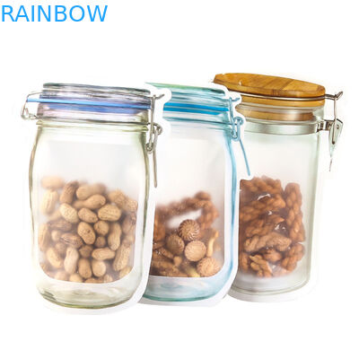 Kantong Mason Jar Untuk Biji CBD CBD Flower Gummies THC Indica Leaf Kantong Kemasan Tidak Beraturan Dengan Ritsleting