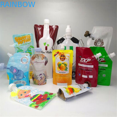 Kantong plastik cerat bukti cair tas mylar grosir untuk jus makanan bayi, teh susu, Kemasan kantong makanan,