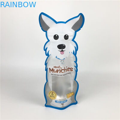 Kustom Ditutup Kembali Plastik Zip Lock Dog Treats Packaging Dengan Clear Window Soft Touch Plastic 3.5g Packs Mylar  Bags