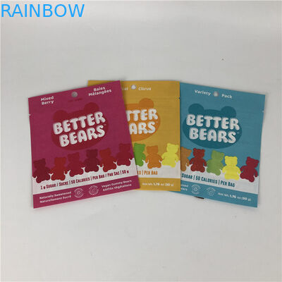 Tiga Sisi Seal Flat Heat Sealing Snack Cookie Edible CBD THC Gummies Tas Kemasan Biodegradable