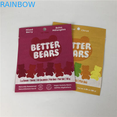 Tiga Sisi Seal Flat Heat Sealing Snack Cookie Edible CBD THC Gummies Tas Kemasan Biodegradable