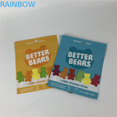 Tiga Sisi Seal Flat Heat Sealing Snack Cookie Edible CBD THC Gummies Tas Kemasan Biodegradable