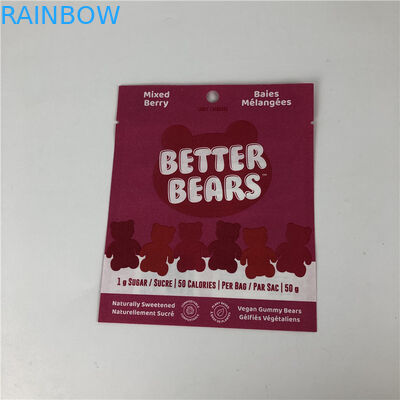 Tiga Sisi Seal Flat Heat Sealing Snack Cookie Edible CBD THC Gummies Tas Kemasan Biodegradable