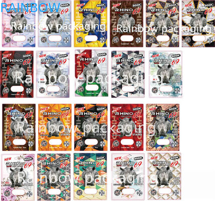 3D Blister Rhino Packaging Cards Untuk Rhino 10K / 100K / 69 Pills Paper Box Pink Pussy Cat Pills
