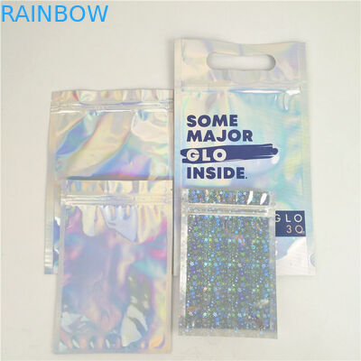 Glossy UV CMYK Zipper Holographic Bags Tas Kemasan Makanan Plastik MOPP