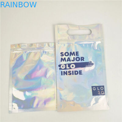 Glossy UV CMYK Zipper Holographic Bags Tas Kemasan Makanan Plastik MOPP