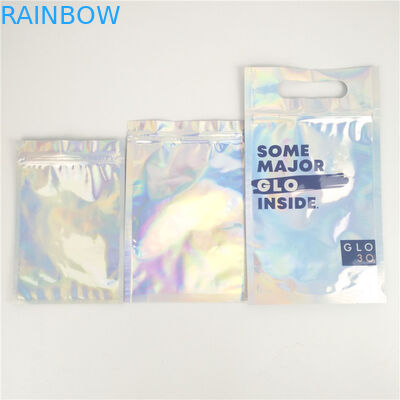 Glossy UV CMYK Zipper Holographic Bags Tas Kemasan Makanan Plastik MOPP