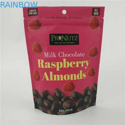 VMPET CMYK Kantong Plastik yang Dapat Dimakan Keripik Kacang Cokelat Panas Disegel 1.2C