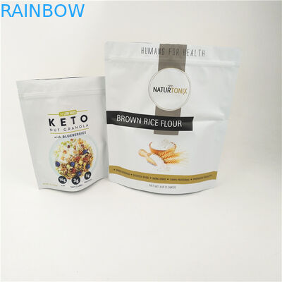 CMYK CPP Tas Mylar yang Dapat Ditutup Kembali Frosted Stand Up Doypack Zipper 120mic MOPP