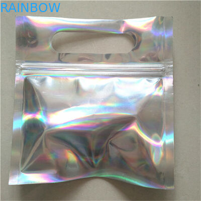 Permen Gummy Food Grade Holographic Stand Up Pouches CYMK Digital Printing Dengan Lubang