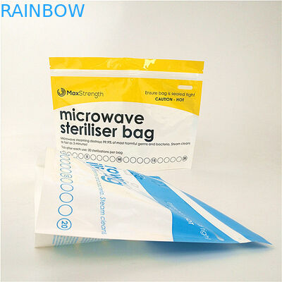 Glossy Stand Up Pouch Sterilisasi Piala Bulanan Tas Kemasan Makanan Bayi