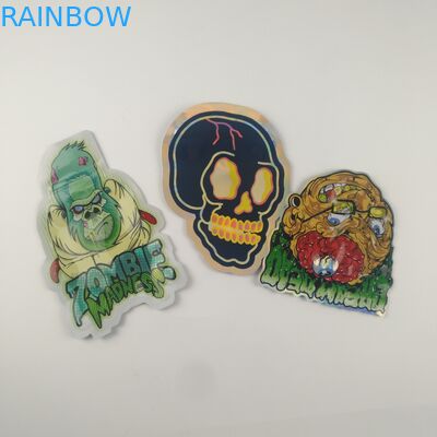 Gummies Jelly Cannabis Kantong Plastik Kemasan Die Cut Tas Ritsleting Kustom 3.5g