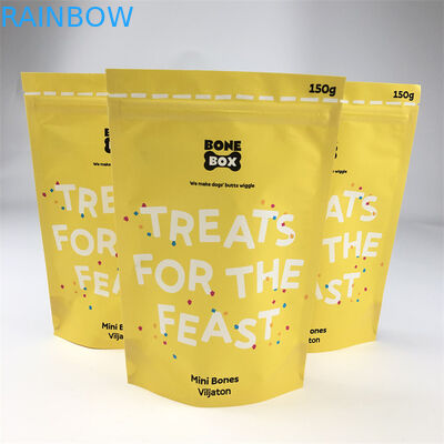 CMYK Pet Food Packaging Aluminium Foil Bag Berdiri Dengan Ritsleting