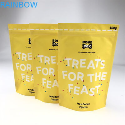CMYK Pet Food Packaging Aluminium Foil Bag Berdiri Dengan Ritsleting