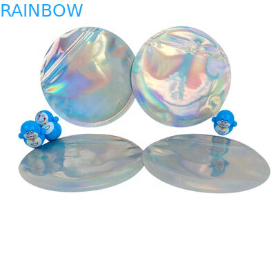 Lingkaran Hologram Mylar Zipper Foil Pouch Kemasan 3.5g 4 Inch Diameter 5 Inch