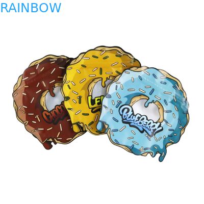 Round Circle Irregular Resealable Die Cut Mylar Bag Custom Shape 3.5 7 Gram