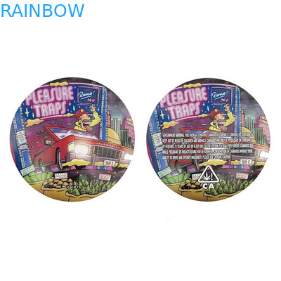 Campuran Lingkaran Edibles Die Cut Berbentuk Mylar Foil Packaging Bag Smell Proof 3.5g
