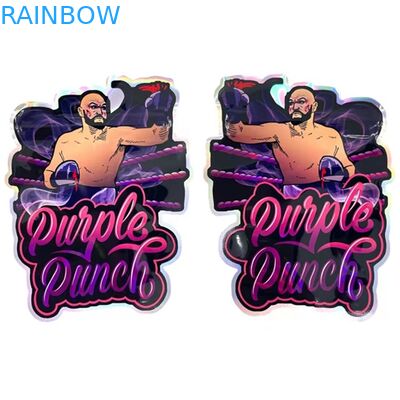 Circle Irregular Resealable Die Cut Candy Pouch Bentuk Kustom Mylar Bag 3.5G 7G