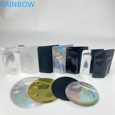 Tas Kantong Hologram Lingkaran Tahan Anak Aluminium Foil Biji Bunga Mylar Exit Bags