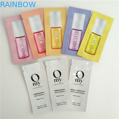 Kosmetik Tertutup Panas Sampel Kemasan Sachet Kantong Datar Mylar Foil 3 Sides Seal Bags