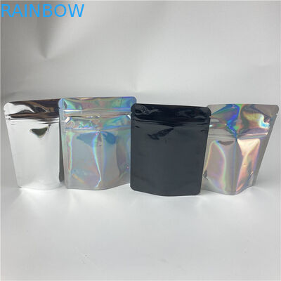 Matte Hologram Stand Up Bag Aluminium Foil See Through Bag Untuk Alat Make Up