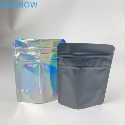 Kantong Plastik Hologram Kemasan Tas Ritsleting Berdiri Pengaman