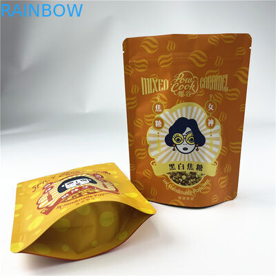 Dicetak Snack Protein Bar Popcorn Mylar Ziplock Bags Paket Makanan Plastik 250g