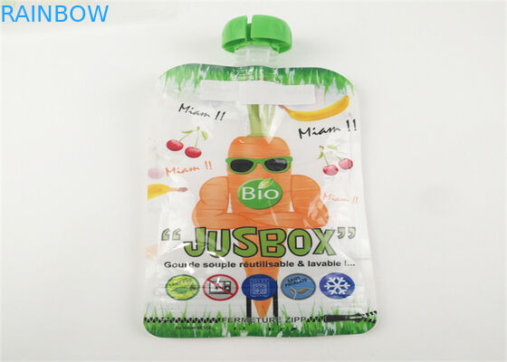 Digital Printing Plastic Spout Pouch Untuk Jus Yogurt Squeeze Baby Food Packaging Bag