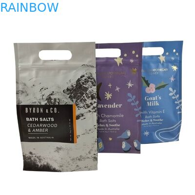 Desain Kustom Stand Up Zipper Pouch Body Scrub Packaging Aluminium Foil Mylar Bags