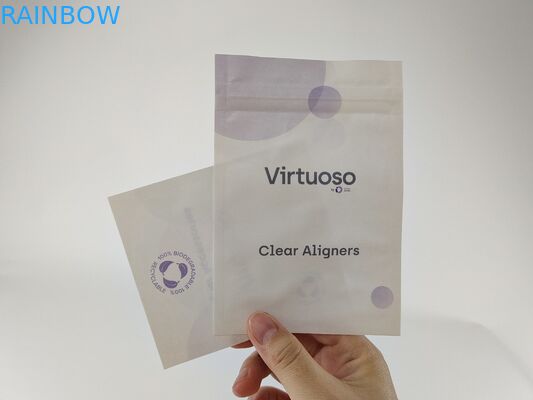 Teeth Clear Aligners Mylar Packaging Bags MOPP Kraft Paper PE One Side Transparent