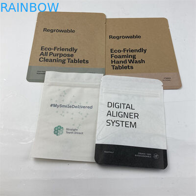 Teeth Clear Aligners Mylar Packaging Bags MOPP Kraft Paper PE One Side Transparent