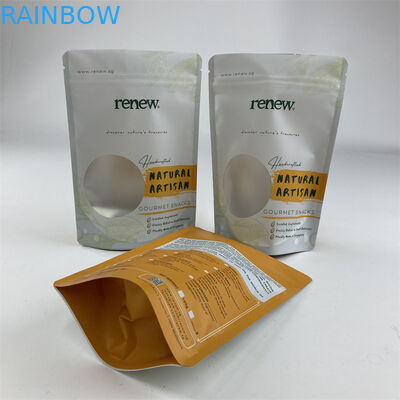 Biodegradable PLA Clear Window Stand Up Pouch 100g 250g 500g Untuk Camilan Kacang Mete