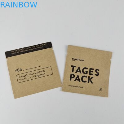 Custom Printing Kantong Kertas Kraft Biodegradable MOPP 3 Side Sealed Bags