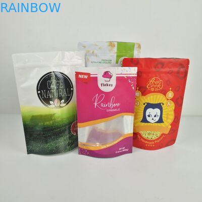 3.5g Tas Kemasan Makanan Yang Dapat Dimakan Mylar Stand Up Pouches With Zipper Window