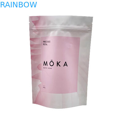 Logo Kustom Dicetak Stand Up Ziplock Pouch Garam Laut / Sabun Cair / Kemasan Lulur