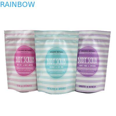 Logo Kustom Dicetak Stand Up Ziplock Pouch Garam Laut / Sabun Cair / Kemasan Lulur